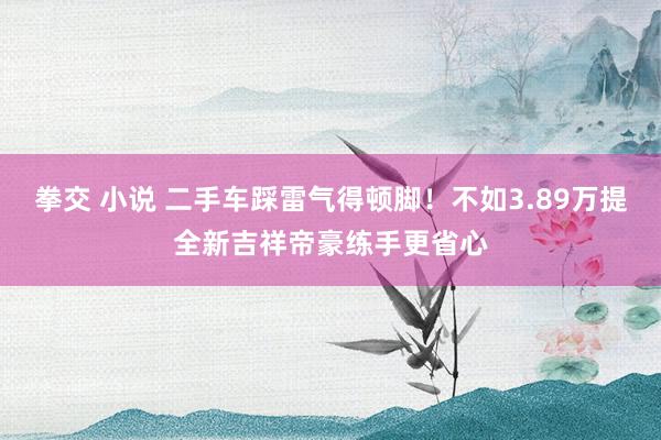 拳交 小说 二手车踩雷气得顿脚！不如3.89万提全新吉祥帝豪练手更省心