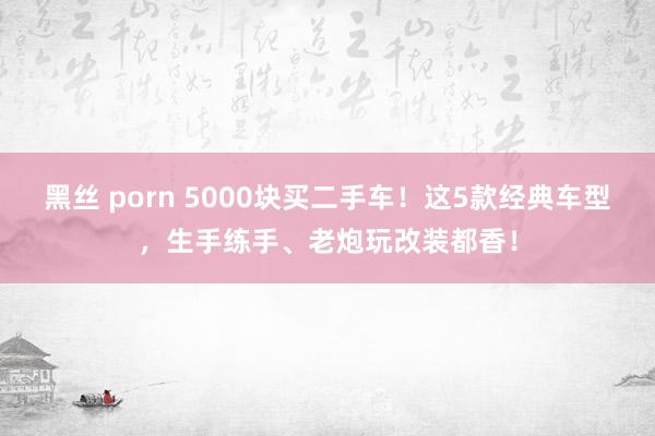 黑丝 porn 5000块买二手车！这5款经典车型，生手练手、老炮玩改装都香！