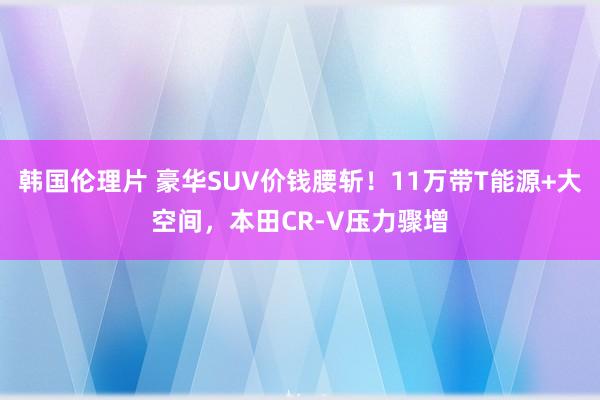 韩国伦理片 豪华SUV价钱腰斩！11万带T能源+大空间，本田CR-V压力骤增