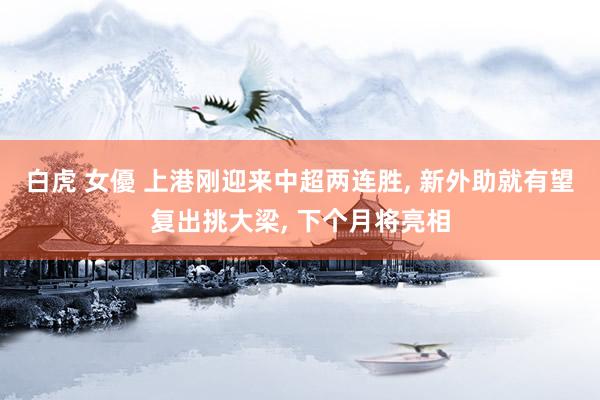 白虎 女優 上港刚迎来中超两连胜, 新外助就有望复出挑大梁, 下个月将亮相