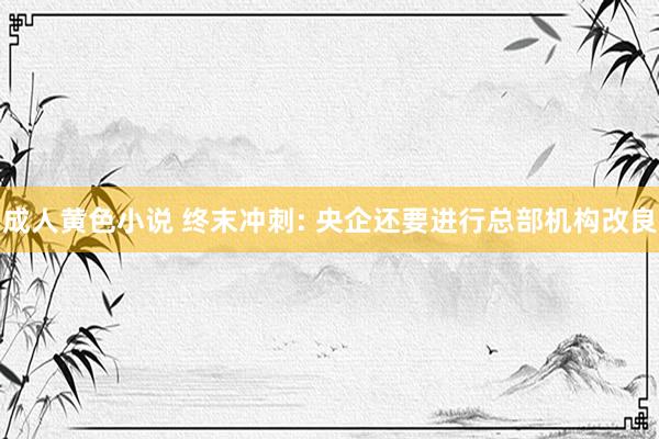成人黄色小说 终末冲刺: 央企还要进行总部机构改良