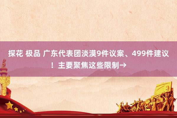探花 极品 广东代表团淡漠9件议案、499件建议！主要聚焦这些限制→