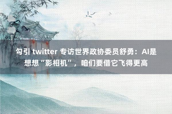 勾引 twitter 专访世界政协委员舒勇：AI是想想“影相机”，咱们要借它飞得更高